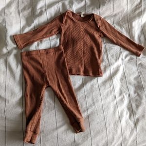 Quincy Mae ribbed set, 6-12M